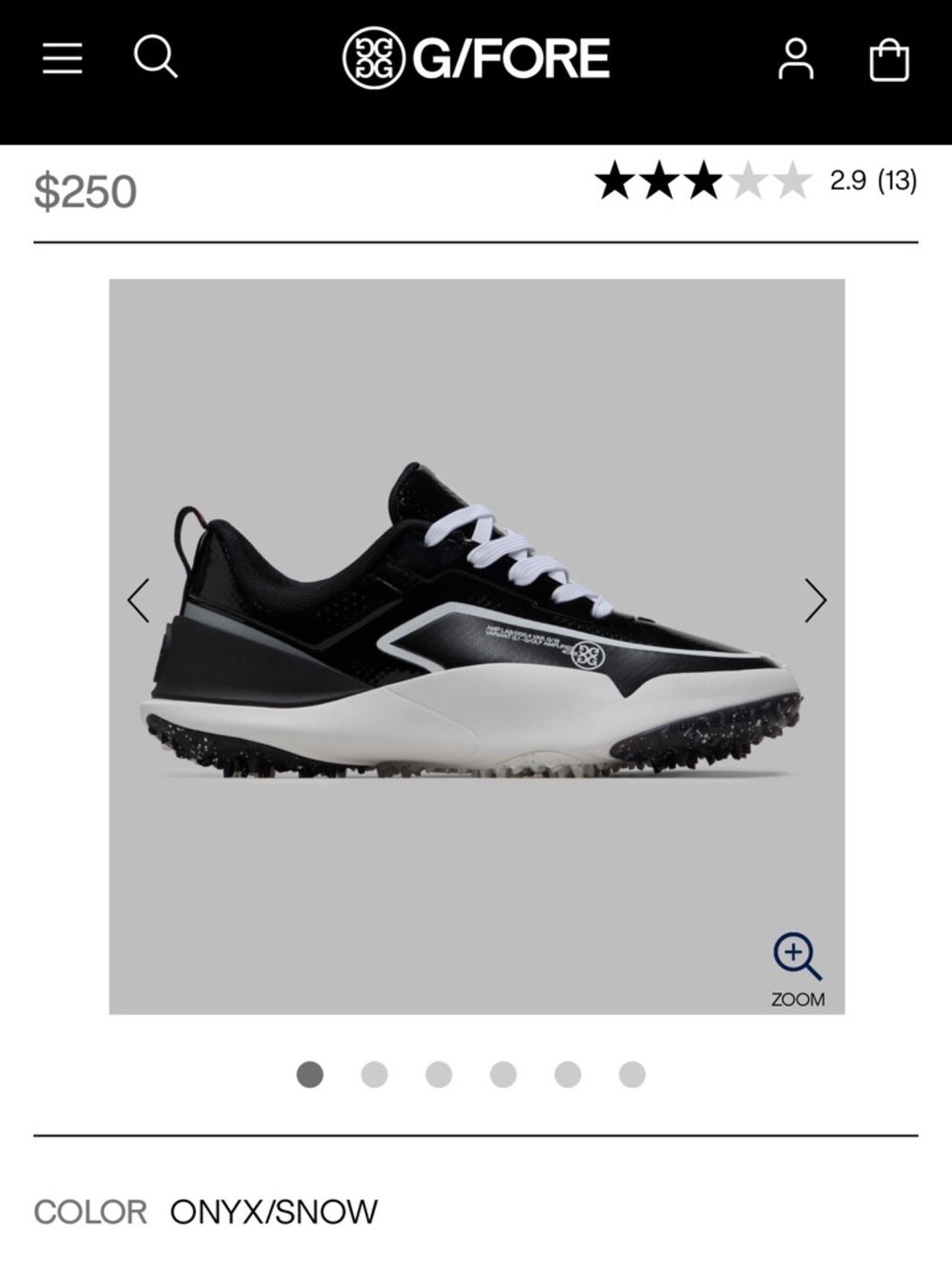 G/FORE G/18 LTD Release Black & White Golf Shoe - Picture 2 of 8
